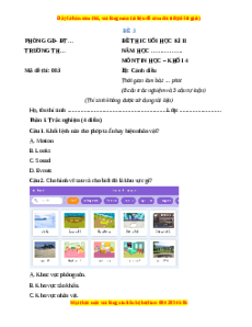 Đề thi cuối kì 2 Tin học lớp 4 Cánh diều (Đề 3)