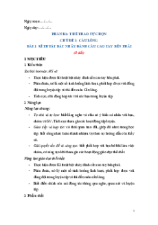 Giáo án Giáo dục thể chất 9 Kết nối tri thức | Giáo án GDTC 9 mới, chuẩn nhất