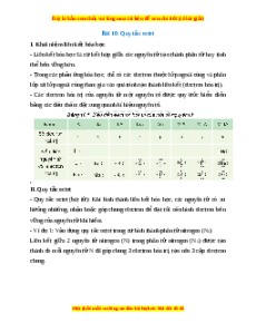 Lý thuyết Quy tắc octet Hóa học 10 Kết nối tri thức