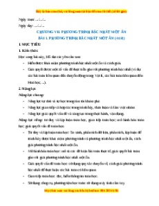 Giáo án Phương trình bậc nhất một ẩn Toán 8 Cánh diều