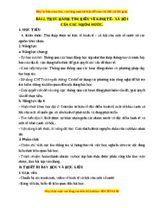 Giáo án Bài 2 Địa lí 11 Chân trời sáng tạo (2024): Thực hành: Tìm hiểu về kinh tế - xã hội của các nhóm nước