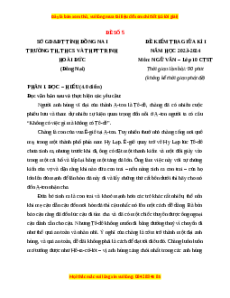Đề thi giữa kì 1 Sở GD & ĐT tỉnh Đồng Nai Ngữ Văn 10 Chân trời sáng tạo (Đề 15)