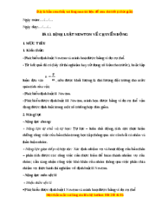Giáo án Bài 3 Vật lí 10 Cánh diều (2024): Định luật Newton về chuyển động