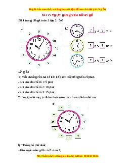 Giải Sgk Toán lớp 3 Bài 15: Thực hành xem đồng hồ (Cánh diều)
