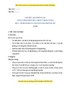 Giáo án Bài 2 Lịch sử & Địa lí lớp 4 Kết nối tri thức: Thiên nhiên và con người địa phương em