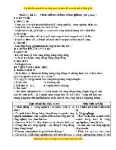 Giáo án Bài 21 Địa lí 9: Vùng đồng bằng Sông Hồng (tiếp theo)