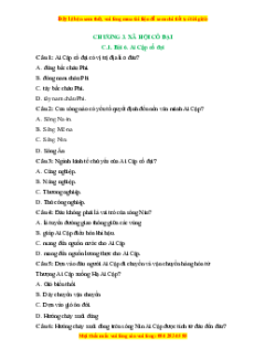 Trắc nghiệm Bài 6 Lịch sử 6 Cánh diều: Ai Cập và Lưỡng Hà cổ đại