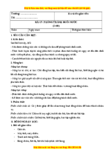 Giáo án Bài 27 Khoa học lớp 4 (Kết nối tri thức): Phòng tránh đuối nước