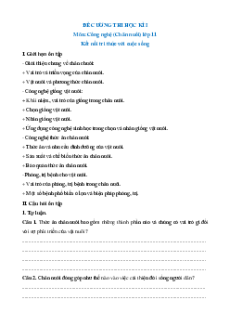 Đề cương ôn tập Cuối kì 1 Công nghệ chăn nuôi 11 Kết nối tri thức (có đáp án)