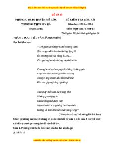 Đề thi cuối kì 1 Ngữ Văn 7 Kết nối tri thức - Đề 15