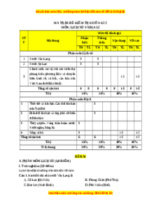 Đề thi giữa kì 2 Lịch sử & Địa lý 6 Chân trời sáng tạo - Đề 1