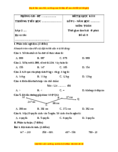 Đề thi cuối kì 2 Toán lớp 2 Kết nối tri thức (Đề 13)