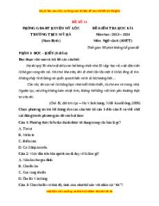 Đề thi cuối kì 1 Ngữ văn 6 Kết nối tri thức - Đề 11