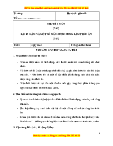 Giáo án Bài 15 Khoa học lớp 4 (Cánh diều): Nấm và một số nấm được dùng làm thức ăn