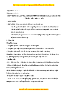 Giáo án Hoạt động 2: Làm tranh treo tường minh họa các loại hình tứ giác đặc biệt Toán 8 Chân trời sáng tạo