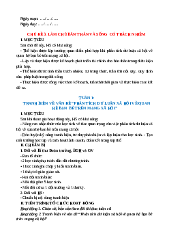 Giáo án Chủ đề 3: Làm chủ bản thân và sống có trách nhiệm HĐTN 12 Cánh diều