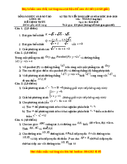 Đề thi vào 10 môn Toán tỉnh Long An năm 2020