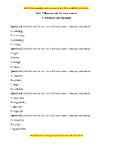 Trắc nghiệm Unit 2: Humans And The Environment Tiếng Anh 10 Kết nối tri thức