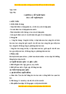 Giáo án Số thập phân Toán 6 Chân trời sáng tạo