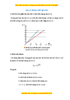Lý thuyết Vật lý 10 Chân trời sáng tạo Bài 23: Định luật Hooke