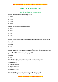 Trắc nghiệm Nuôi dưỡng tâm hồn Ngữ văn 6 Chân trời sáng tạo