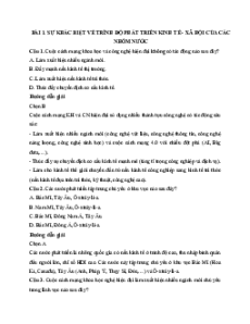 Bộ trắc nghiệm Địa lí 11 Cánh diều có đáp án