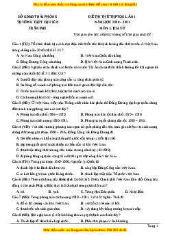 Đề thi thử Lịch Sử trường Chuyên Trần Phú lần 1 năm 2021