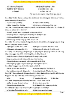 Đề thi thử Lịch Sử trường Chuyên Trần Phú lần 1 năm 2021