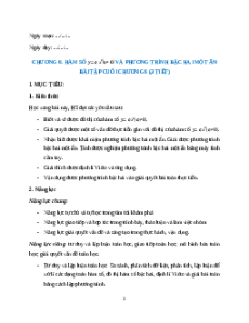 Giáo án Bài tập cuối chương 6 Toán 9 Chân trời sáng tạo