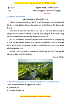 Bài tập cuối tuần Tiếng việt lớp 2 Tuần 27 Chân trời sáng tạo (có lời giải)