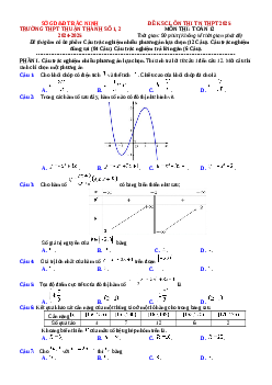 Đề thi thử tốt nghiệp THPT 2025 Toán trường THPT Thuận Thành - Bắc Ninh