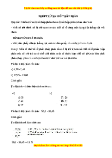 Lý thuyết Trừ hai số thập phân Toán 5