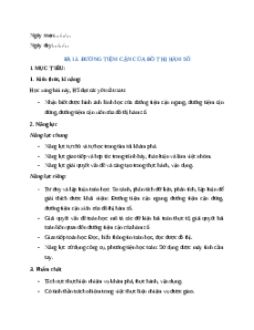 Giáo án Đường tiệm cận của đồ thị hàm số Toán 12 Chân trời sáng tạo