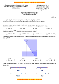 Đề thi cuối kì 1 Toán 10 năm 2024 trường THPT Thực nghiệm khoa học giáo dục - Hà Nội