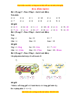 Giải Sgk Toán lớp 3 Bài 6: Bảng nhân 3 (Cánh diều)