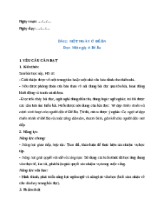 Giáo án Bài 2: Một ngày ở Đê Ba Tiếng Việt lớp 5 Chân trời sáng tạo