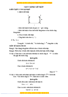 Chuyên đề Chu vi hình chữ nhật Toán lớp 3 nâng cao Kết nối tri thức