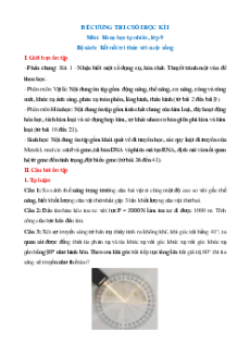 Đề cương ôn tập Cuối kì 1 Khoa học tự nhiên 9 Kết nối tri thức