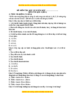 Đề thi cuối kì 2 Tin học 6 Cánh diều - Đề 2