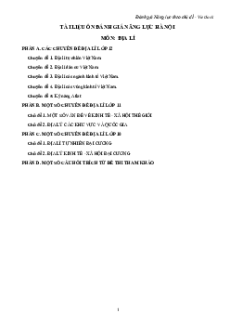 Chuyên đề ôn thi ĐGNL ĐHQG Hà Nội HSA môn Địa lí