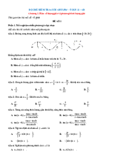 Bài tập ôn tập + Đề kiểm tra Toán 11 Cánh diều theo chương