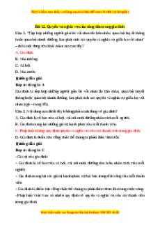 Trắc nghiệm GDCD 7 Bài 12 Chân trời sáng tạo: Quyền và nghĩa vụ của công dân trong gia đình