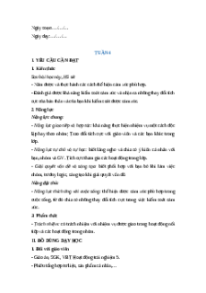 Giáo án Tuần 4 Hoạt động trải nghiệm lớp 5 Kết nối tri thức