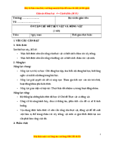 Giáo án Khoa học lớp 4 (Cánh diều): Ôn tập chủ đề Thực vật và động vật