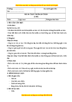 Giáo án Bài 26 Khoa học lớp 4 (Kết nối tri thức): Thực phẩm an toàn