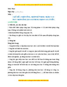 Giáo án Phép cộng (qua 10) trong phạm vi 20 Toán lớp 2 Kết nối tri thức