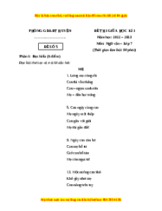 Đề thi giữa học kì 1 Ngữ Văn 7 Chân trời sáng tạo (Đề 5)