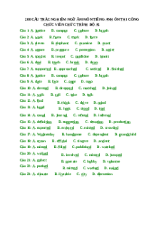 (Ôn thi Viên chức Mầm non) 200 câu trắc nghiệm ngữ âm tiếng Anh