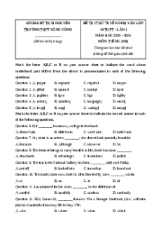 Đề thi thử vào 10 Tiếng Anh 2025 trường Sông Công (Thái Nguyên) lần 1