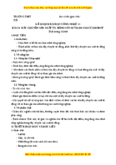 Giáo án Bài 12 Công nghệ cơ khí 11 Kết nối tri thức: Dây chuyền sản xuất tự động với sự tham gia của Robot